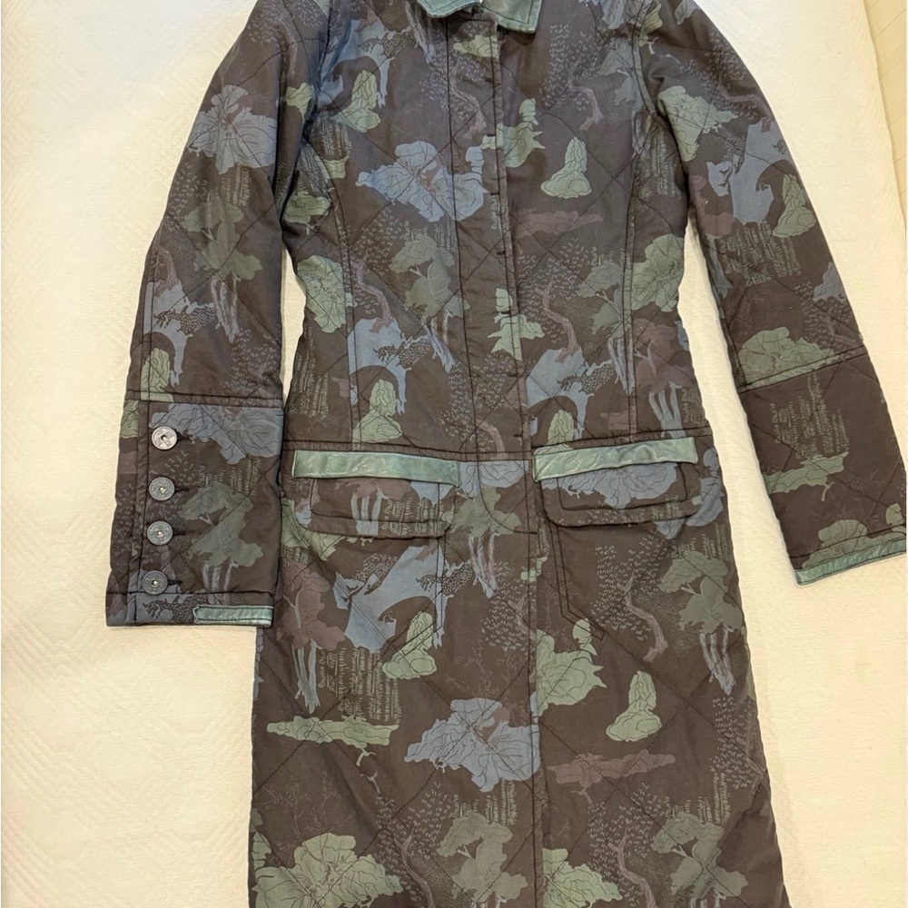 Da-Nang Quilted Long Coat Button Closure Leather trim Trench Coat - new